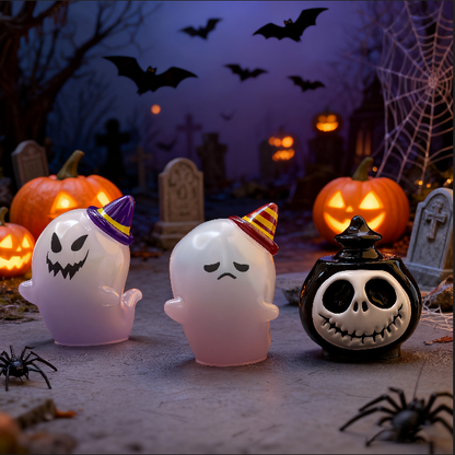 2pcs Cute Ghost Death Pumpkin Ornament Resin Molds