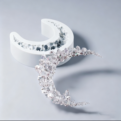 Handmade Crescent Crystal Cluster Resin Ornament Mold