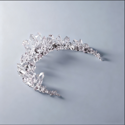 Handmade Crescent Crystal Cluster Resin Ornament Mold