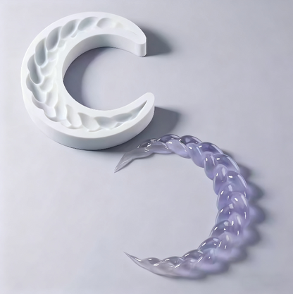 Handmade Twisted Crescent Pendant Resin Mold