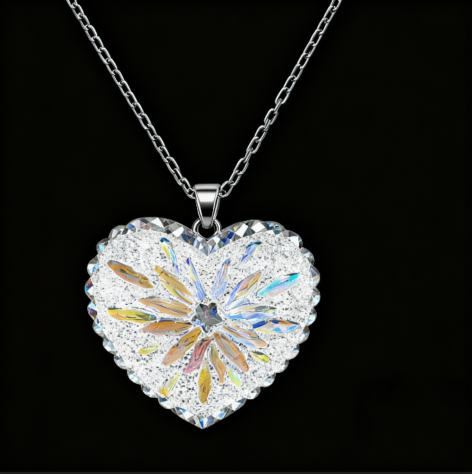 Handmade Diamond Heart Pendant Necklace with Hole Resin Mold