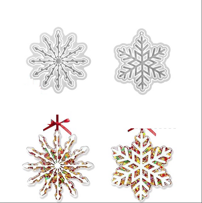2pcs Snowflake Hanging Ornament Decorative Resin Mold
