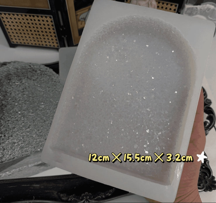 Handmade Large Arch-Shaped Crystal Cluster Decorative Resin Mold