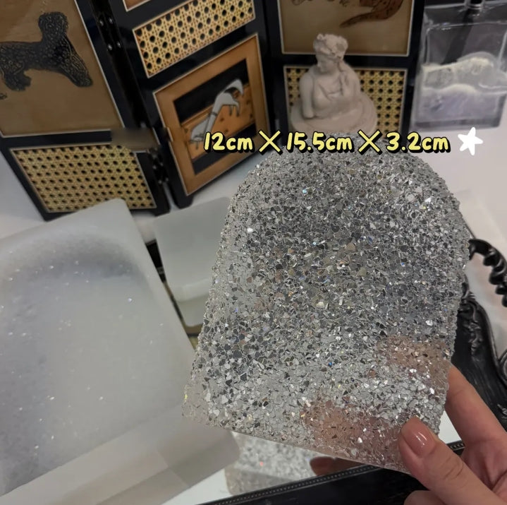 Handmade Large Arch-Shaped Crystal Cluster Decorative Resin Mold