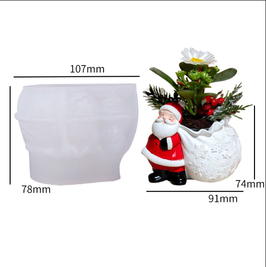 Santa Claus Gift Storage Bag Jar Resin Mold