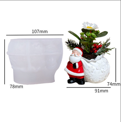 Santa Claus Gift Storage Bag Jar Resin Mold