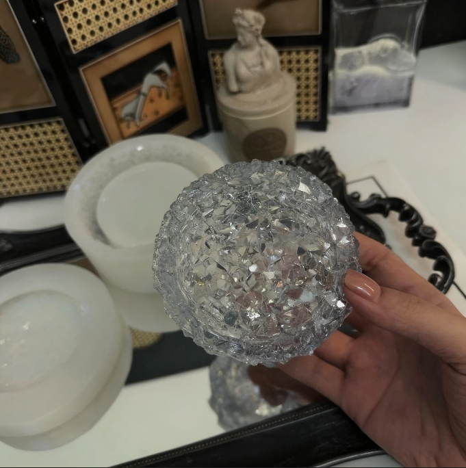 Handmade Crystal Cluster Storage Jar Resin Mold