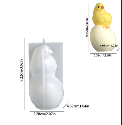 Cute Chick Standing Egg Resin Mold