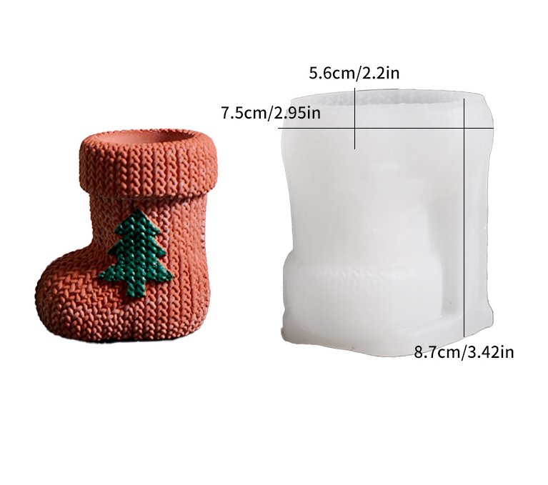 Christmas Stocking Storage Jar Resin Mold