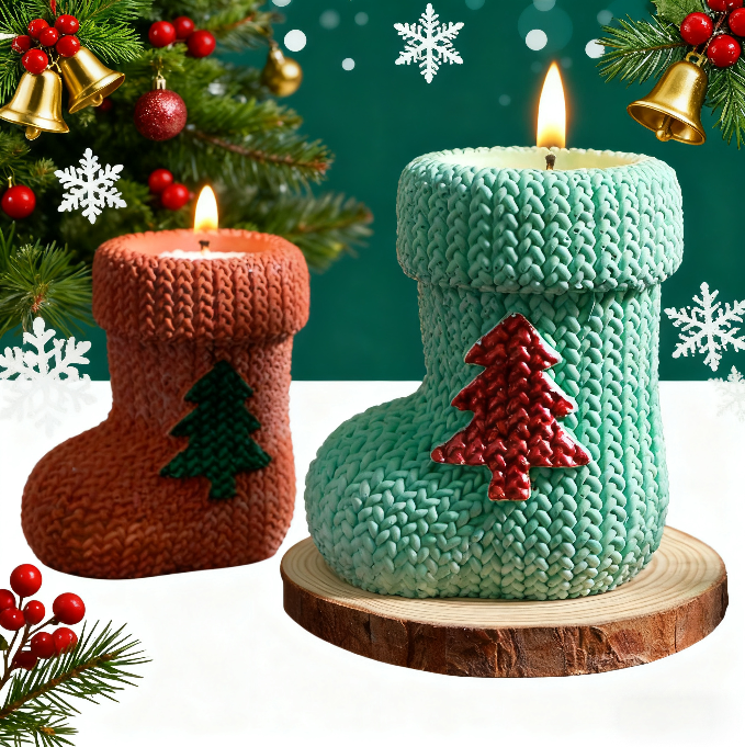 Christmas Stocking Storage Jar Resin Mold