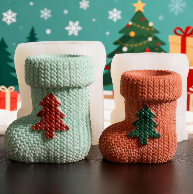 Christmas Stocking Storage Jar Resin Mold
