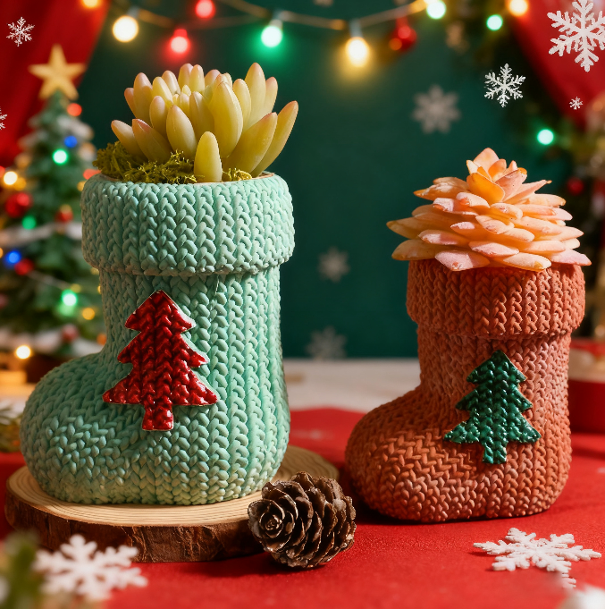 Christmas Stocking Storage Jar Resin Mold