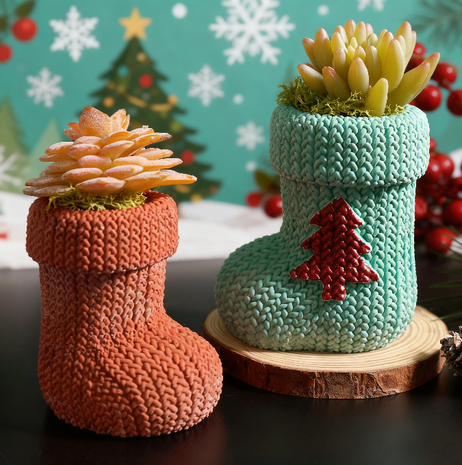 Christmas Stocking Storage Jar Resin Mold