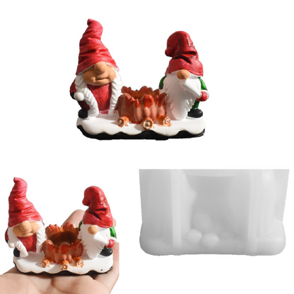 Christmas Gnome Candle Holder Resin Mold