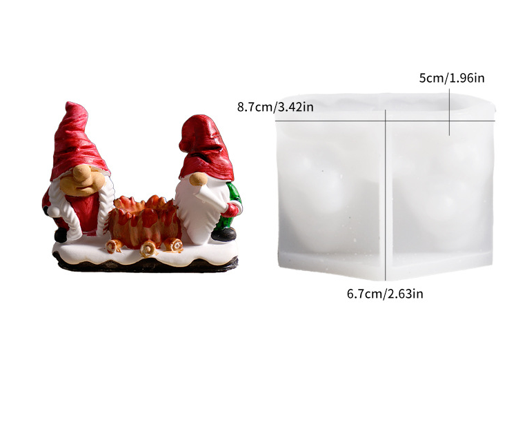 Christmas Gnome Candle Holder Resin Mold