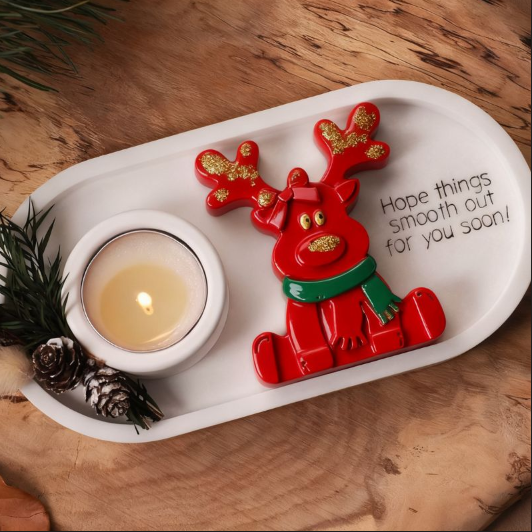 Christmas Reindeer Ornament Resin Mold
