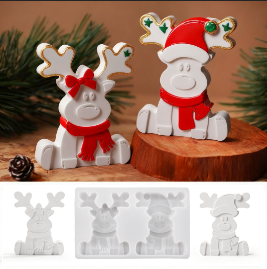 Christmas Reindeer Ornament Resin Mold