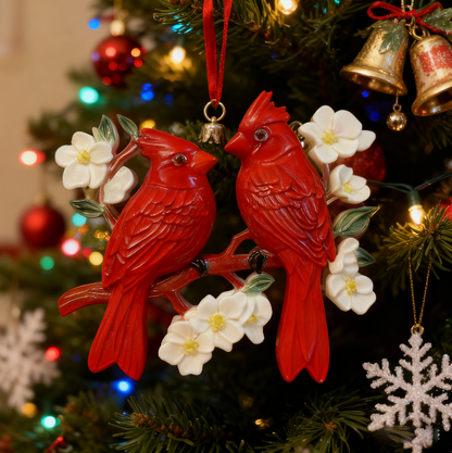Handmade Cardinal Bird Couple Hanging Resin Mold
