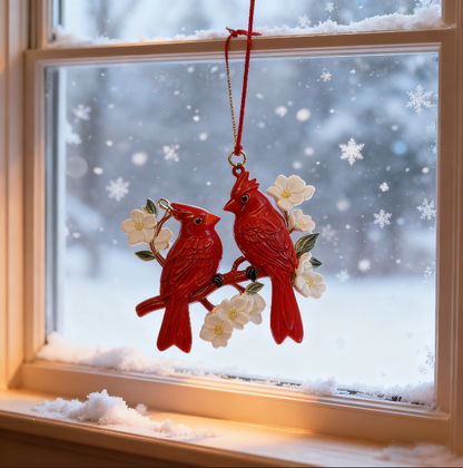 Handmade Cardinal Bird Couple Hanging Resin Mold