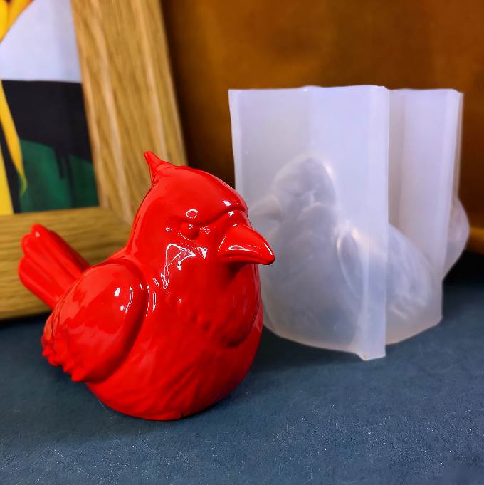 Handmade Cardinal Bird Ornament Resin Mold