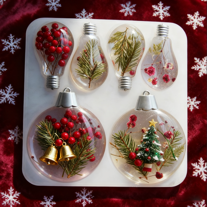 2pcs Light Bulb Pendant Resin Mold