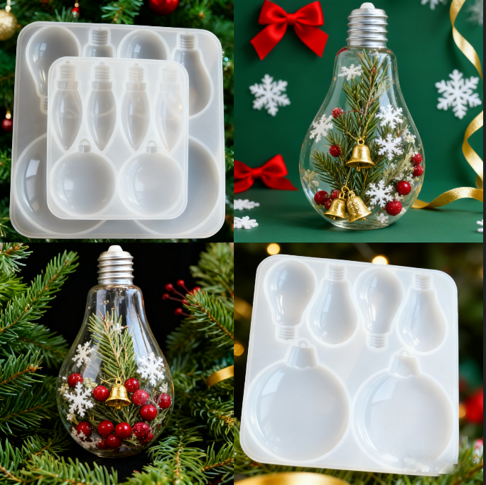 2pcs Light Bulb Pendant Resin Mold