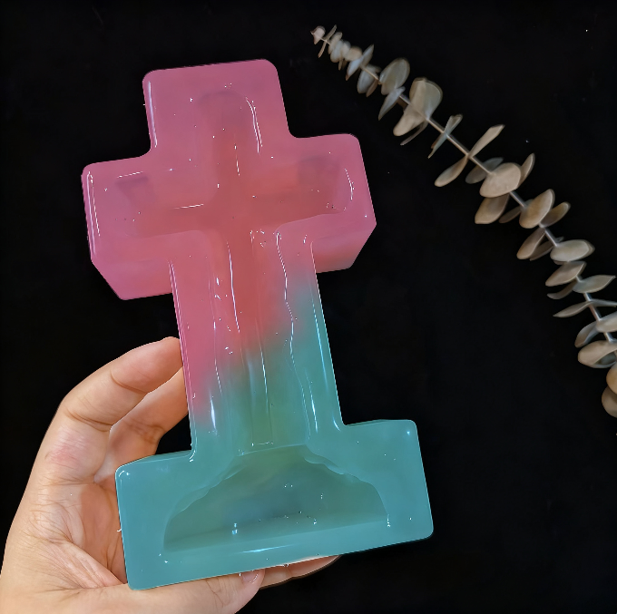 Handmade Crystal Water Ripple Cross Ornament Resin Mold