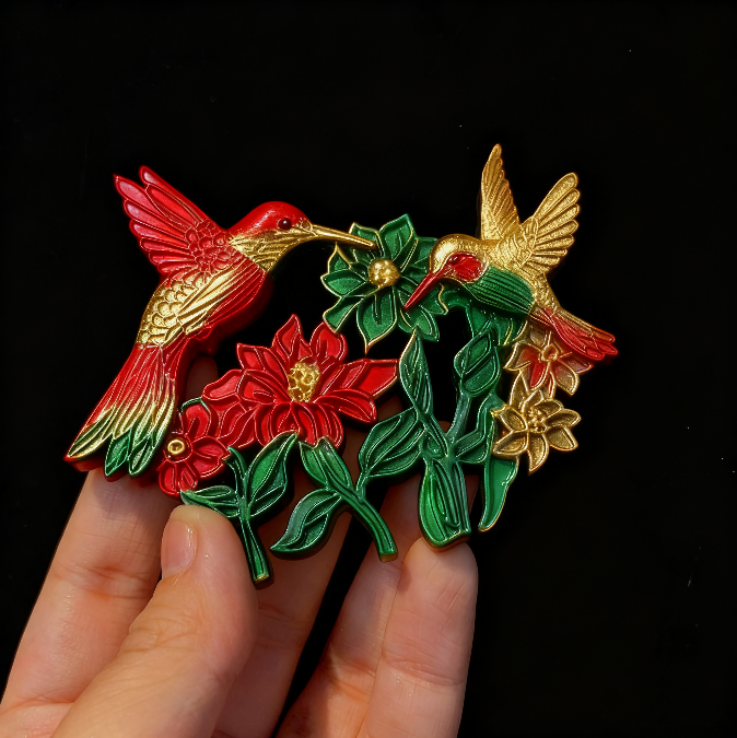 Moldes de resina colgantes para adornos de flores de colibrí hechos a mano 