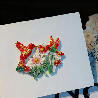 Moldes de resina colgantes para adornos de flores de colibrí hechos a mano 