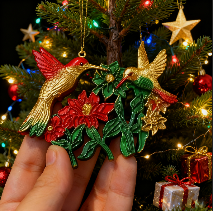 Moldes de resina colgantes para adornos de flores de colibrí hechos a mano 
