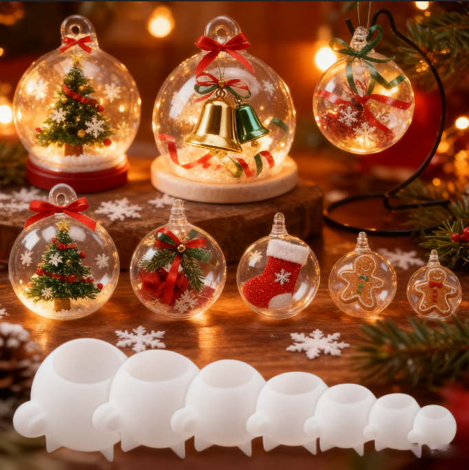 Molde de resina de bola transparente con agujero 