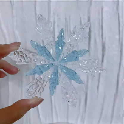 Handmade Diamond 3D Snowflake Pendant with Hole Resin Mold