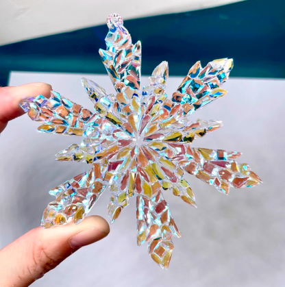 Handmade Diamond 3D Snowflake Pendant with Hole Resin Mold