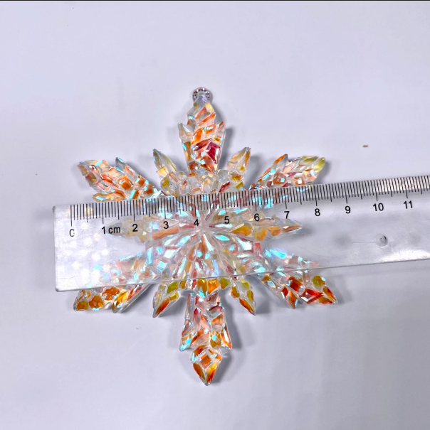 Handmade Diamond 3D Snowflake Pendant with Hole Resin Mold