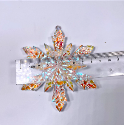 Handmade Diamond 3D Snowflake Pendant with Hole Resin Mold