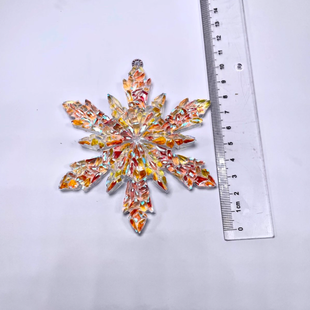 Handmade Diamond 3D Snowflake Pendant with Hole Resin Mold