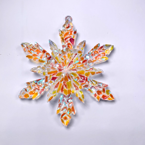 Handmade Diamond 3D Snowflake Pendant with Hole Resin Mold