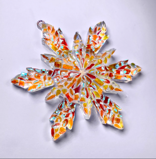 Handmade Diamond 3D Snowflake Pendant with Hole Resin Mold