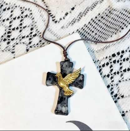 Handmade Dove & Sacred Heart Cross Pendant Resin Mold