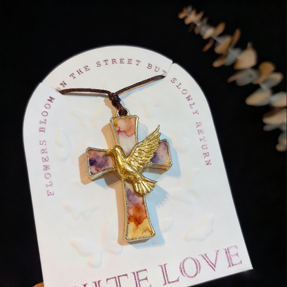 Handmade Dove & Sacred Heart Cross Pendant Resin Mold