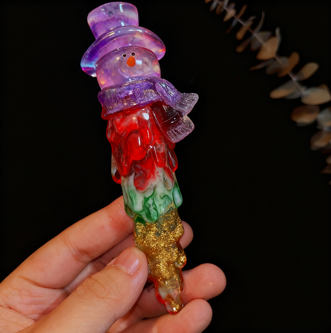 Handmade Snowman Icicle Hanging Resin Mold