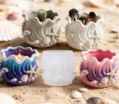 Wave-Shaped Storage Jar Resin Mold