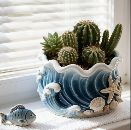 Wave-Shaped Storage Jar Resin Mold