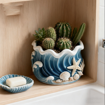 Wave-Shaped Storage Jar Resin Mold