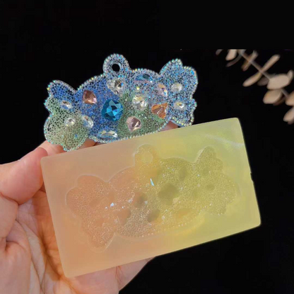 Handmade Diamond Christmas Candy Bells Christmas Tree Tags with Holes Resin Mold