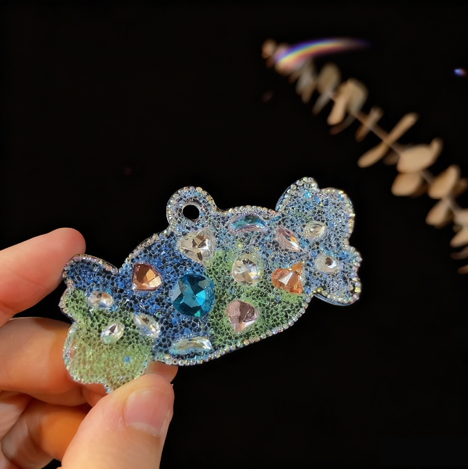 Handmade Diamond Christmas Candy Bells Christmas Tree Tags with Holes Resin Mold