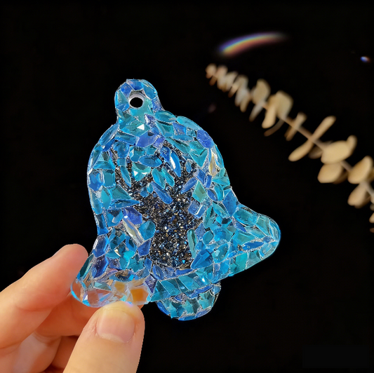 Handmade Diamond Christmas Candy Bells Christmas Tree Tags with Holes Resin Mold