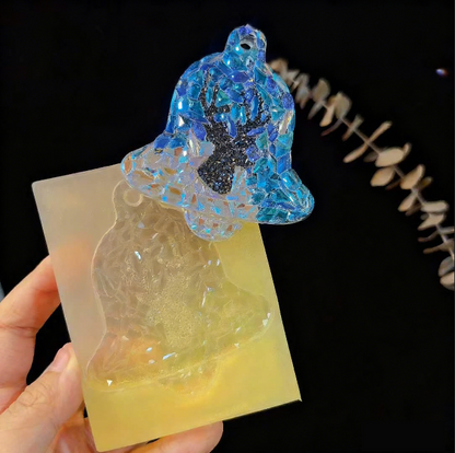 Handmade Diamond Christmas Candy Bells Christmas Tree Tags with Holes Resin Mold
