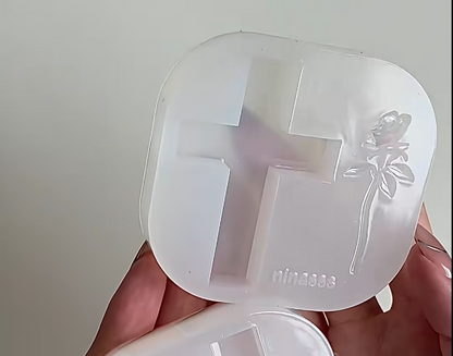 Handmade Rose Cross Pendant Resin Mold