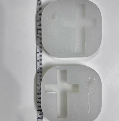Handmade Rose Cross Pendant Resin Mold